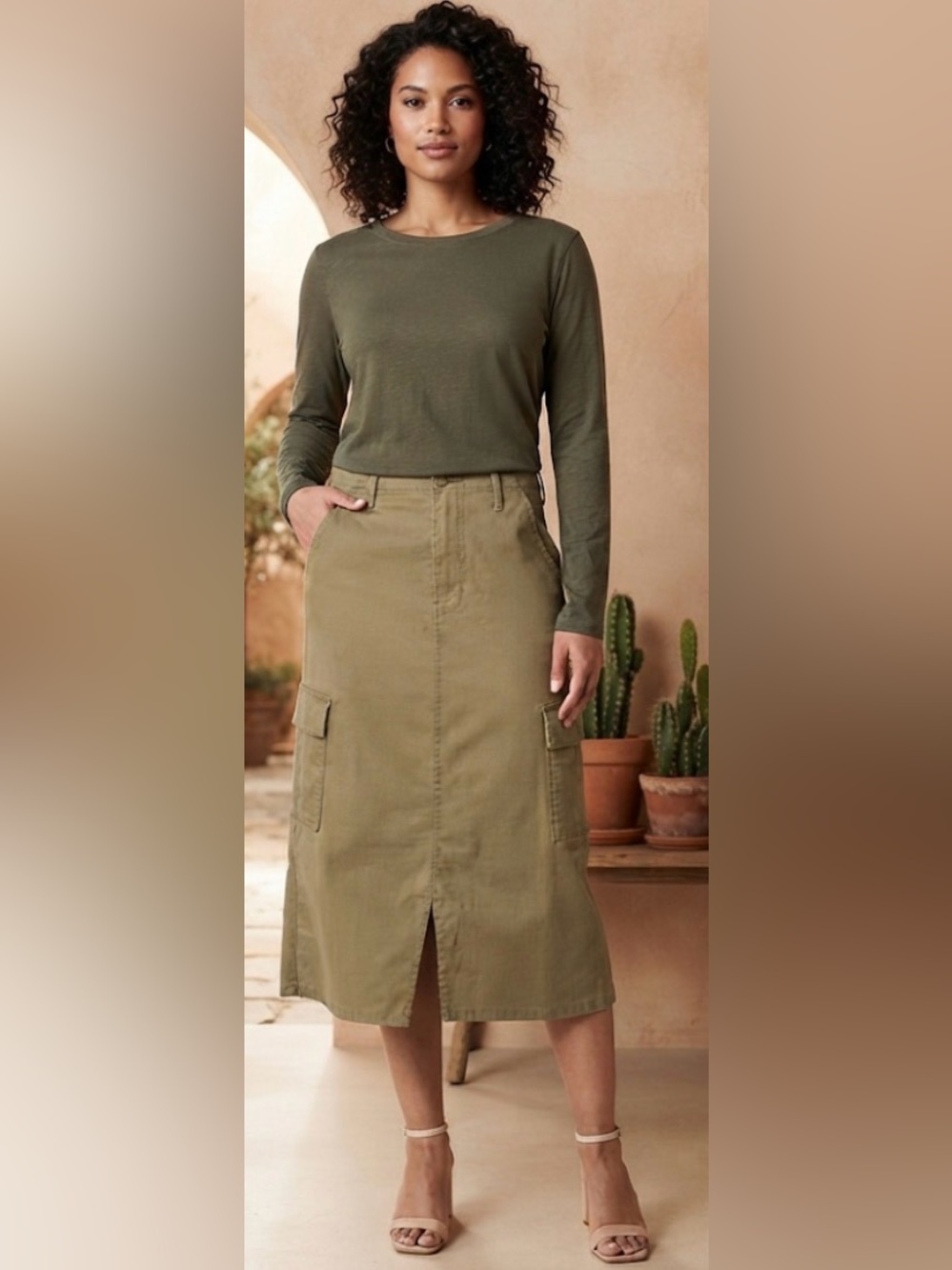 a.n.a High Rise Cargo Skirt